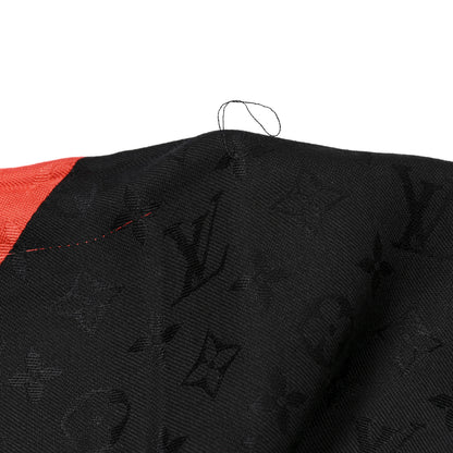 Louis Vuitton Silk Wool Monogram Kabuki Stickers Shawl Black 5 of 5