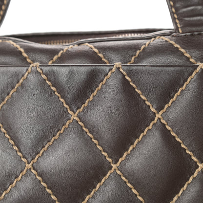 Chanel Calfskin Wild Stitch Top Handle Bag Brown 13 of 17