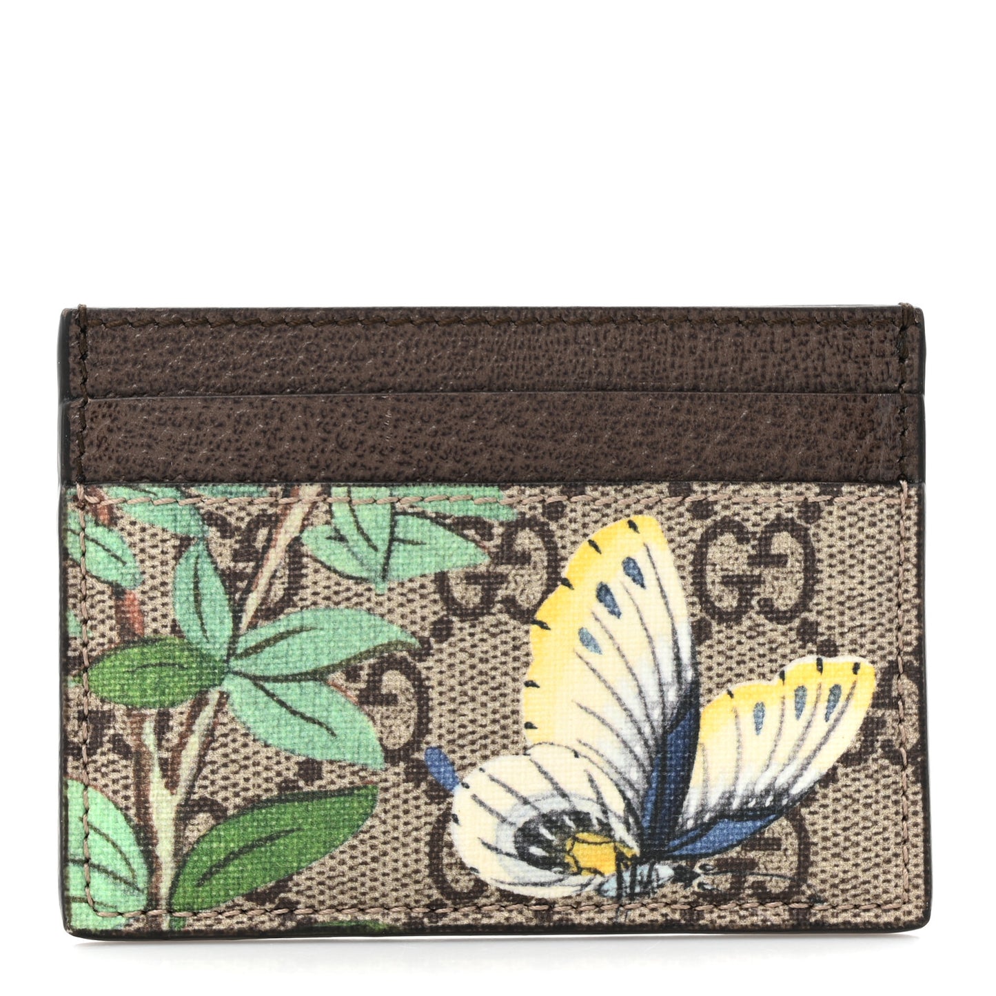 GG Supreme Monogram Tian Card Holder Beige Multicolor New Acero