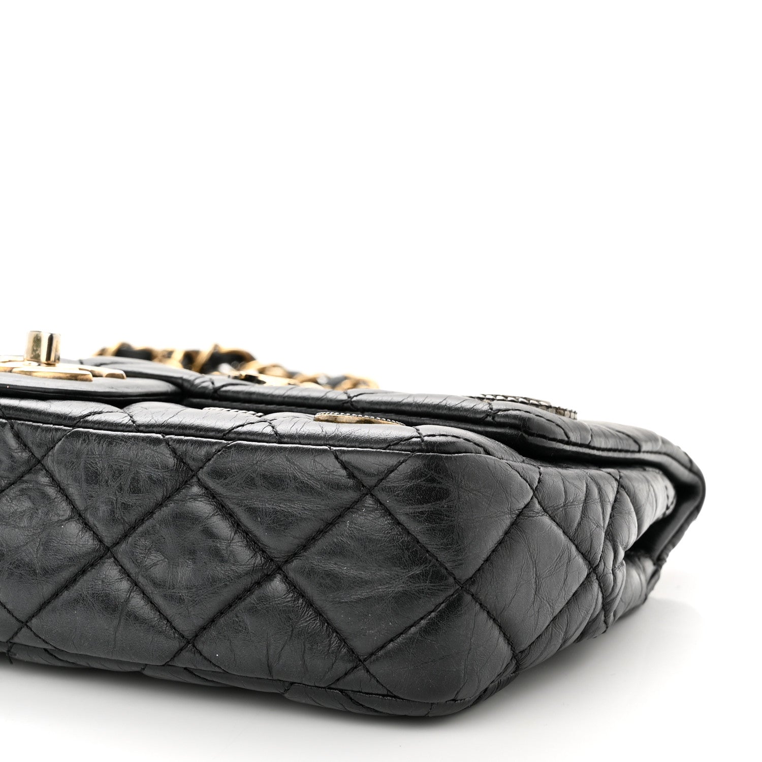 Chanel Aged Calfskin Quilted Medium Medallion Flap Black 9 of 9