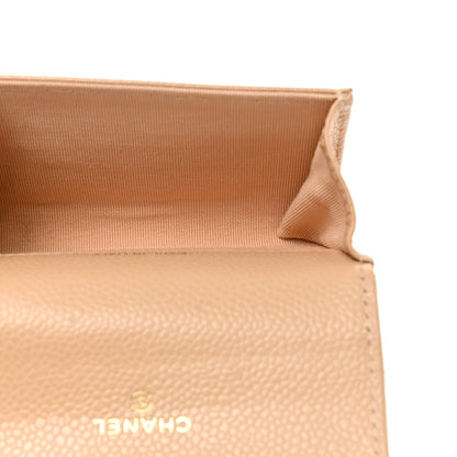 Chanel Caviar Quilted Flap Card Holder Wallet Beige 5 of 8