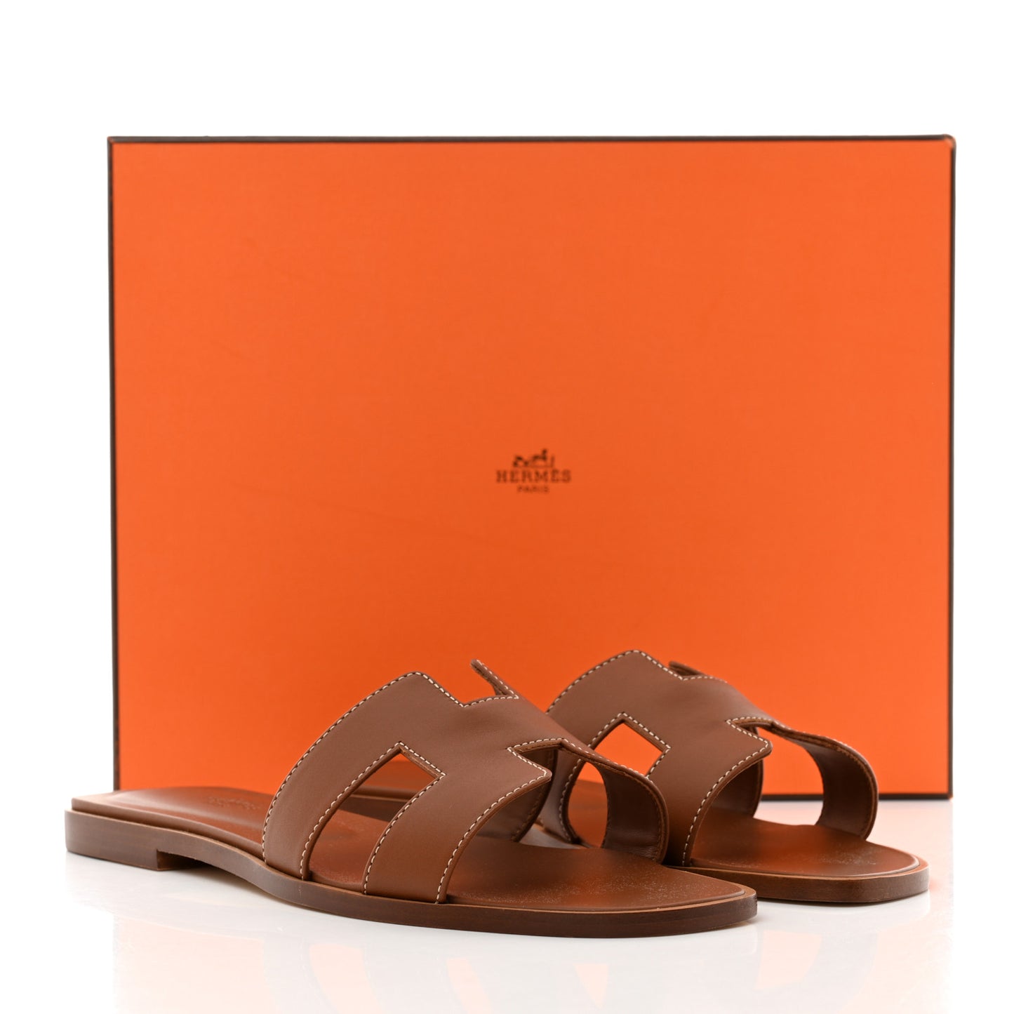 Box Calfskin Oran Sandals 38 Gold