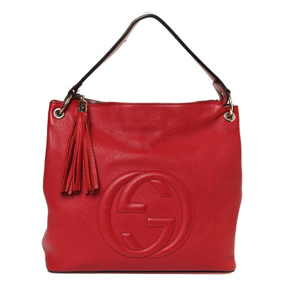 Gucci Pebbled Calfskin Large Soho Hobo Tabasco Red 1 of 10