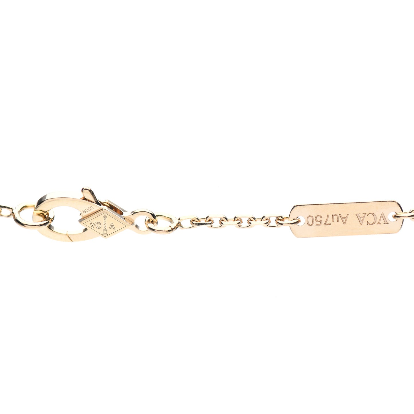 18K Yellow Gold Mother of Pearl Vintage Alhambra Pendant Necklace