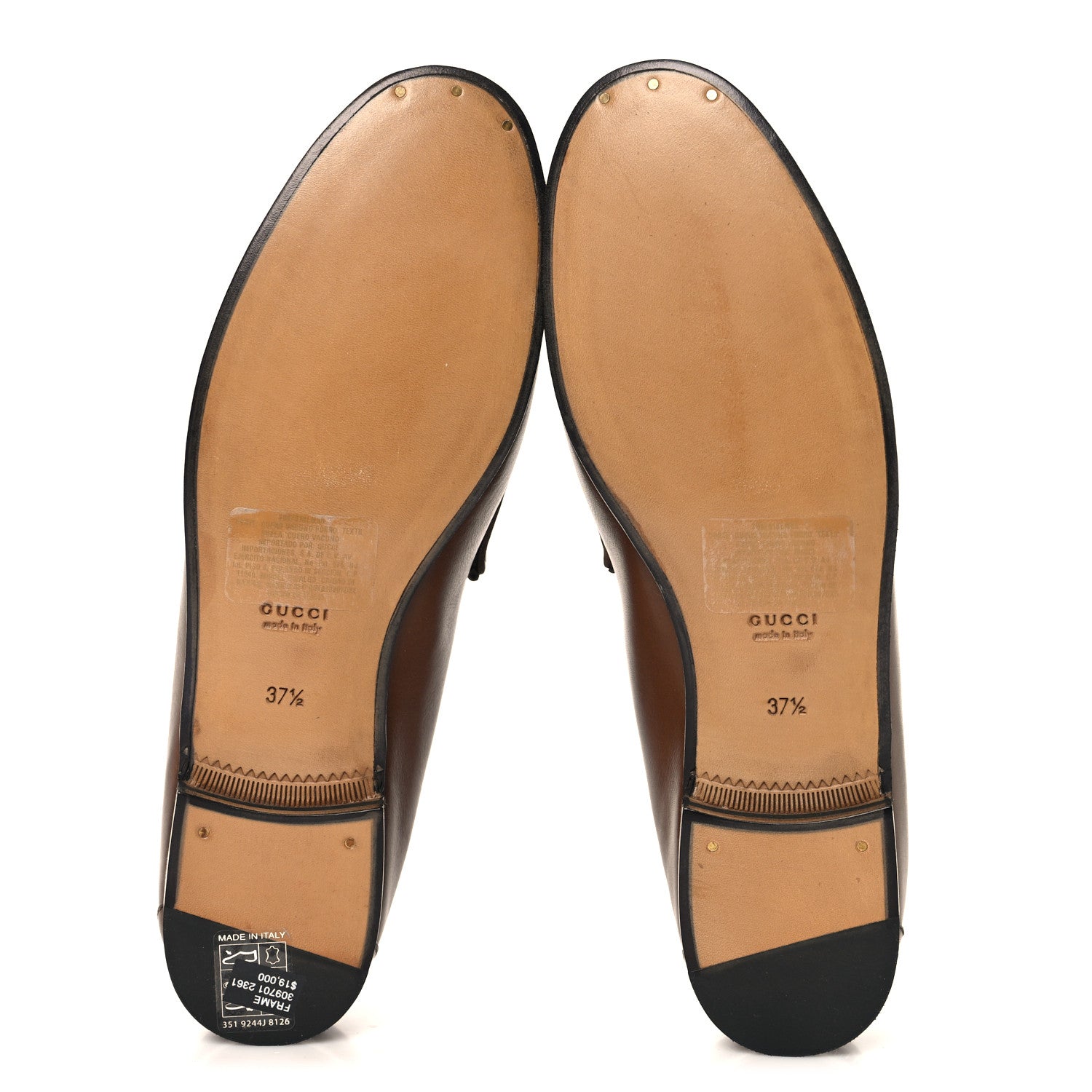 Gucci Betis Glamour Calfskin Womens 1953 Horsebit Loafers 37.5 Brown Sugar 6 of 8