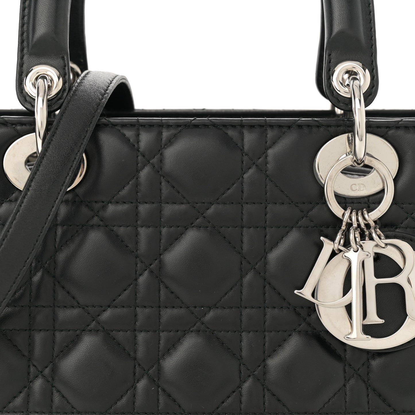 Lambskin Cannage Medium Lady Dior Black