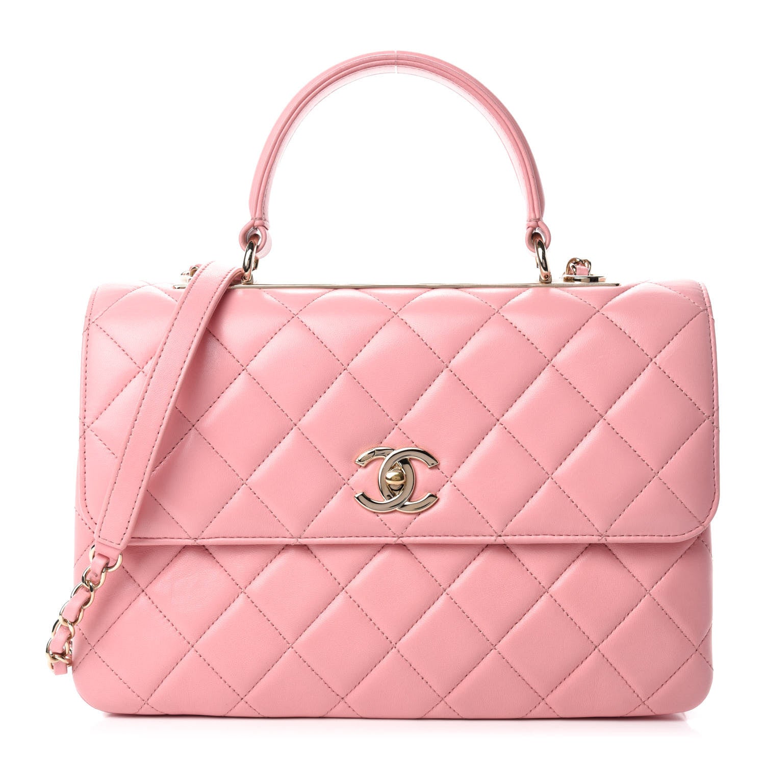 Chanel Lambskin Quilted Medium Trendy CC Flap Dual Handle Bag Pink 1 of 12
