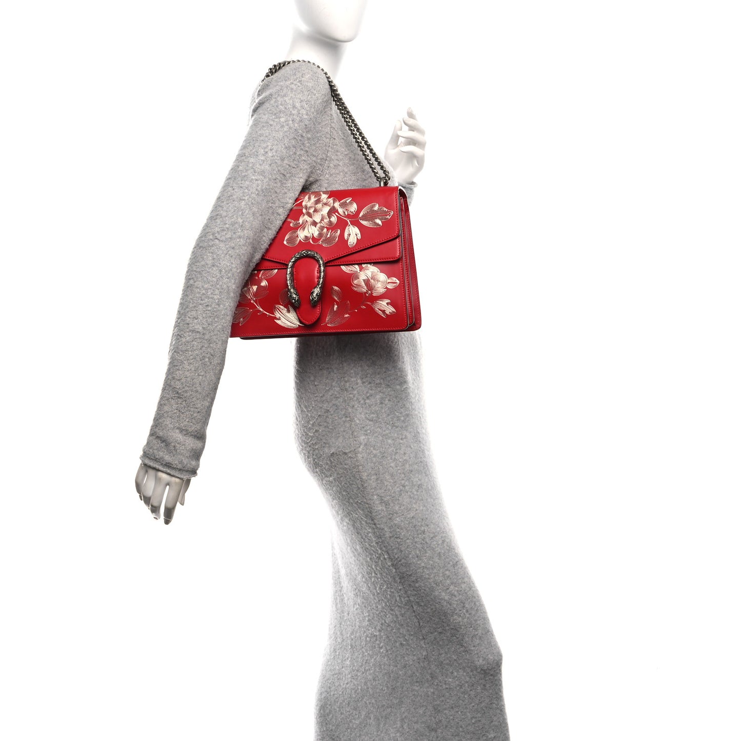 Calfskin Chinese New Year Medium Dionysus Shoulder Bag Hibiscus Red