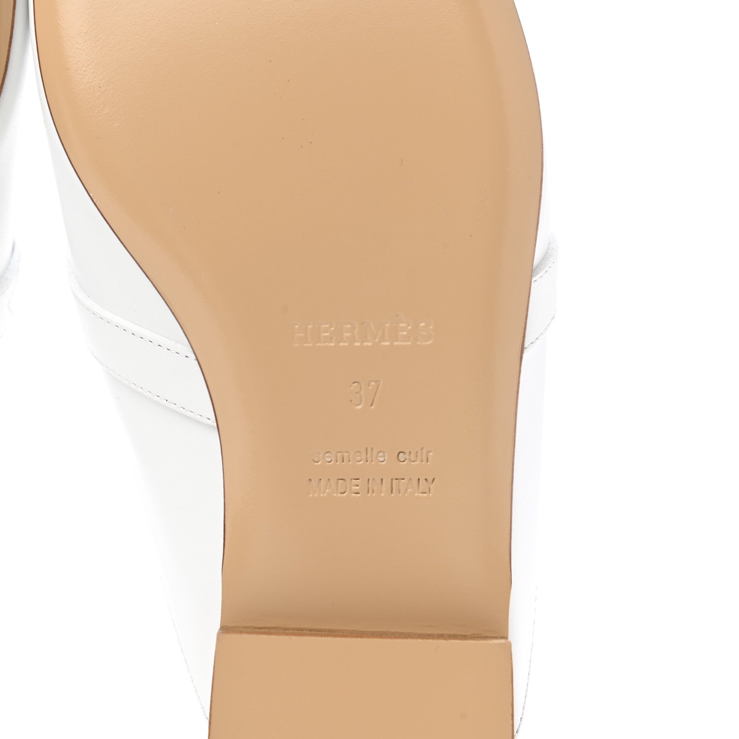 Hermes Calfskin Oz Mules 37 White 6 of 8
