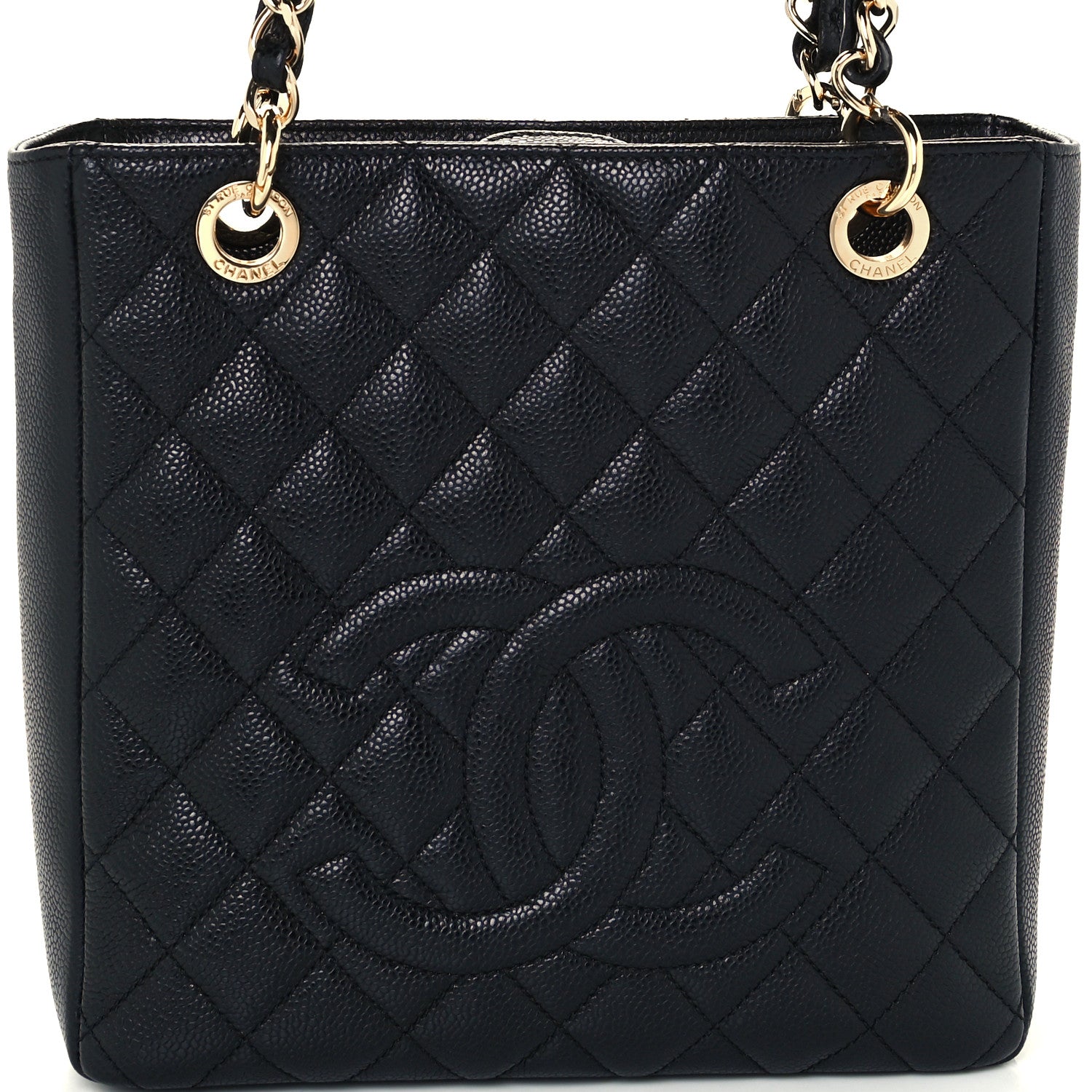 Chanel Caviar Quilted Petit Shopping Tote PST Black 8 of 11