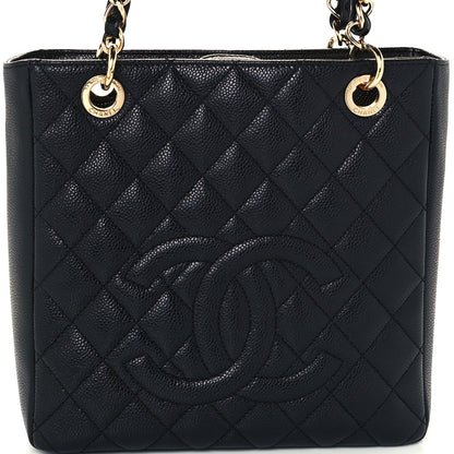 Chanel Caviar Quilted Petit Shopping Tote PST Black 8 of 11