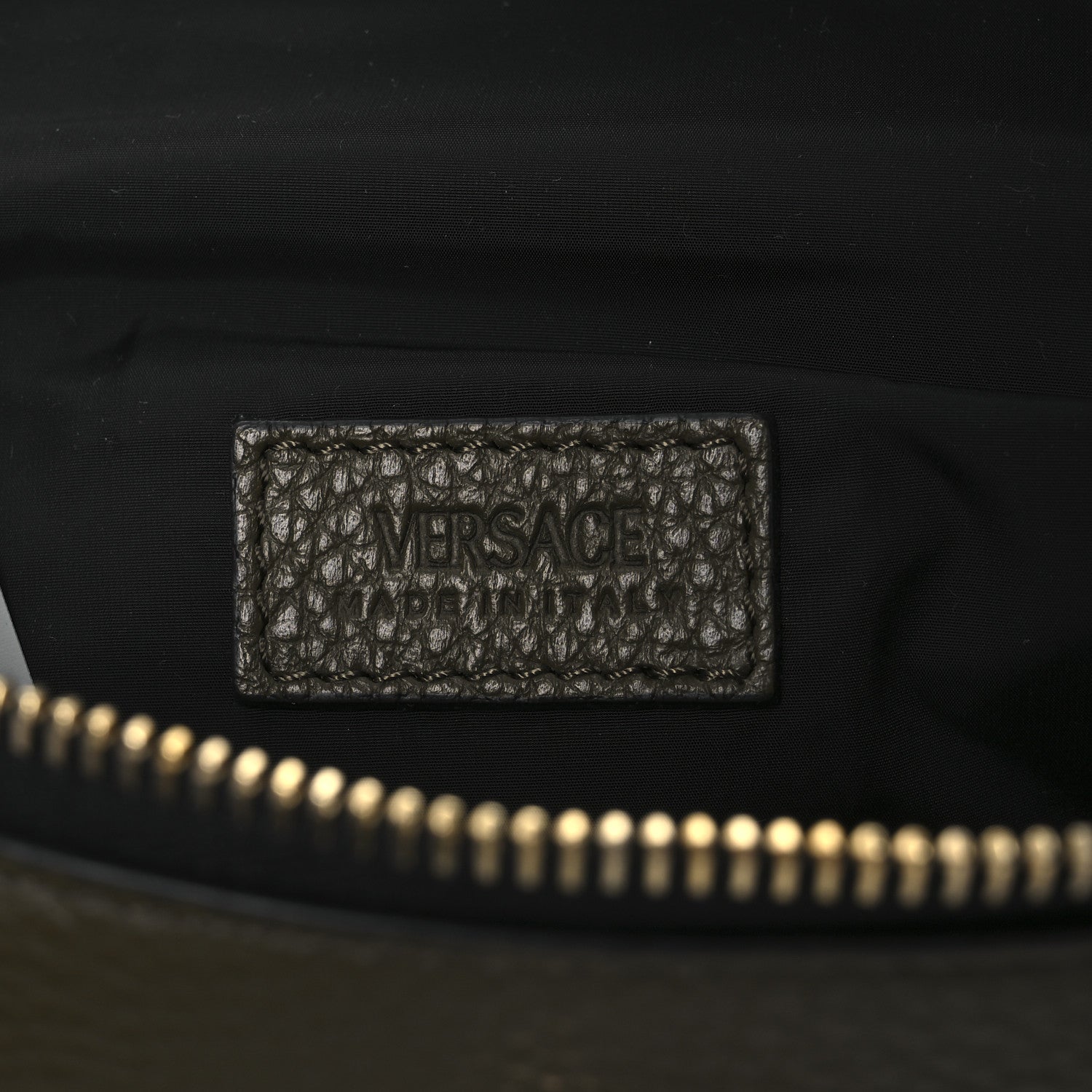 Versace Grained Calfskin Vanitas Medea Belt Bag Olive Green 6 of 12