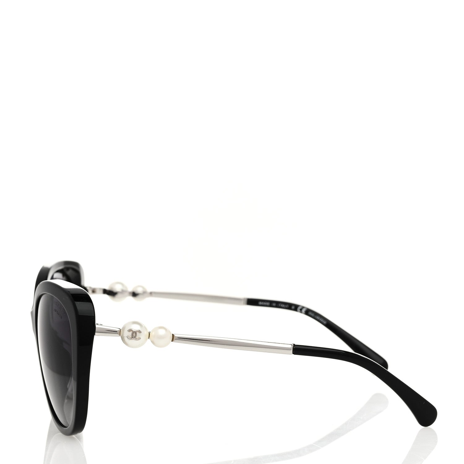 Chanel Acetate Polarized Butterfly Winter Pearl Sunglasses 5339-H Black 3 of 8