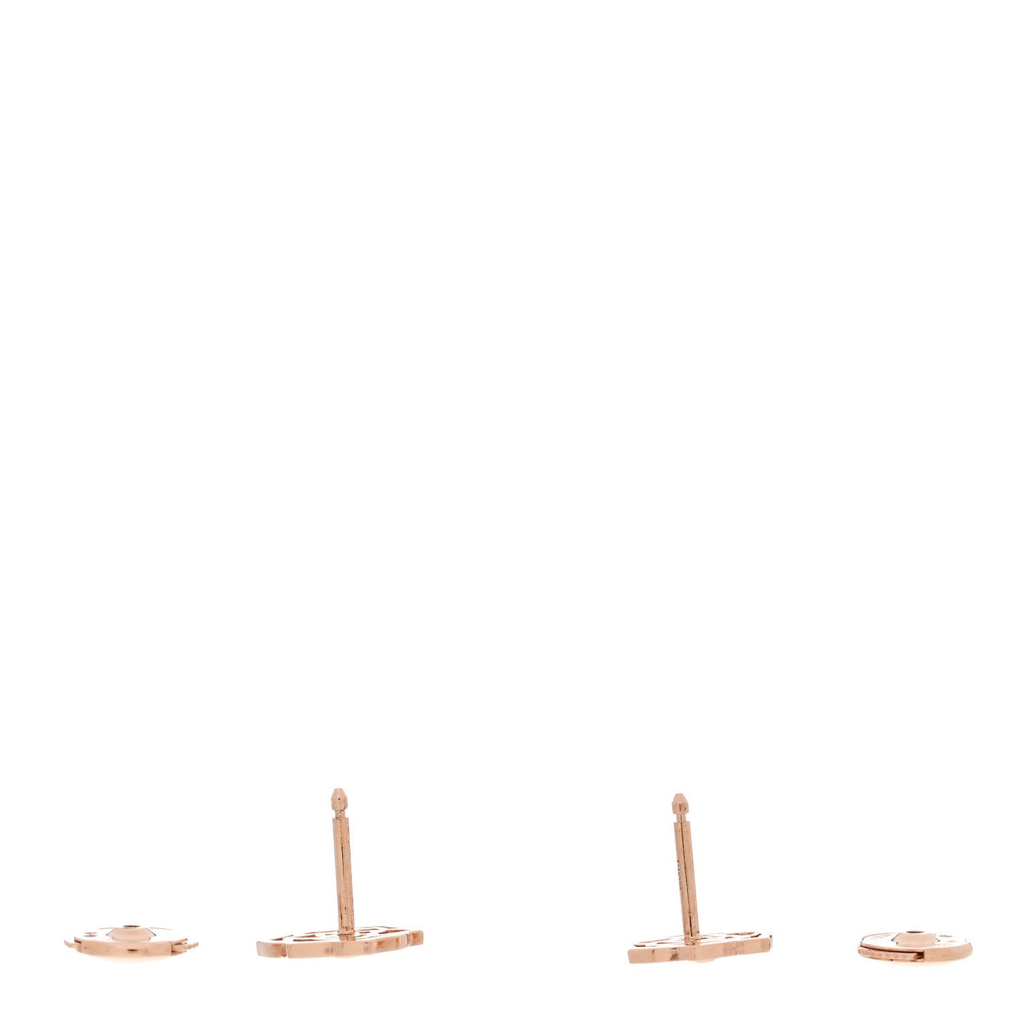 18K Rose Gold Diamond Open Rose Earrings