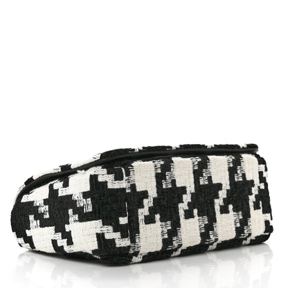 Christian Dior Tweed Macro Houndstooth Small Caro Bag Black White 3 of 8