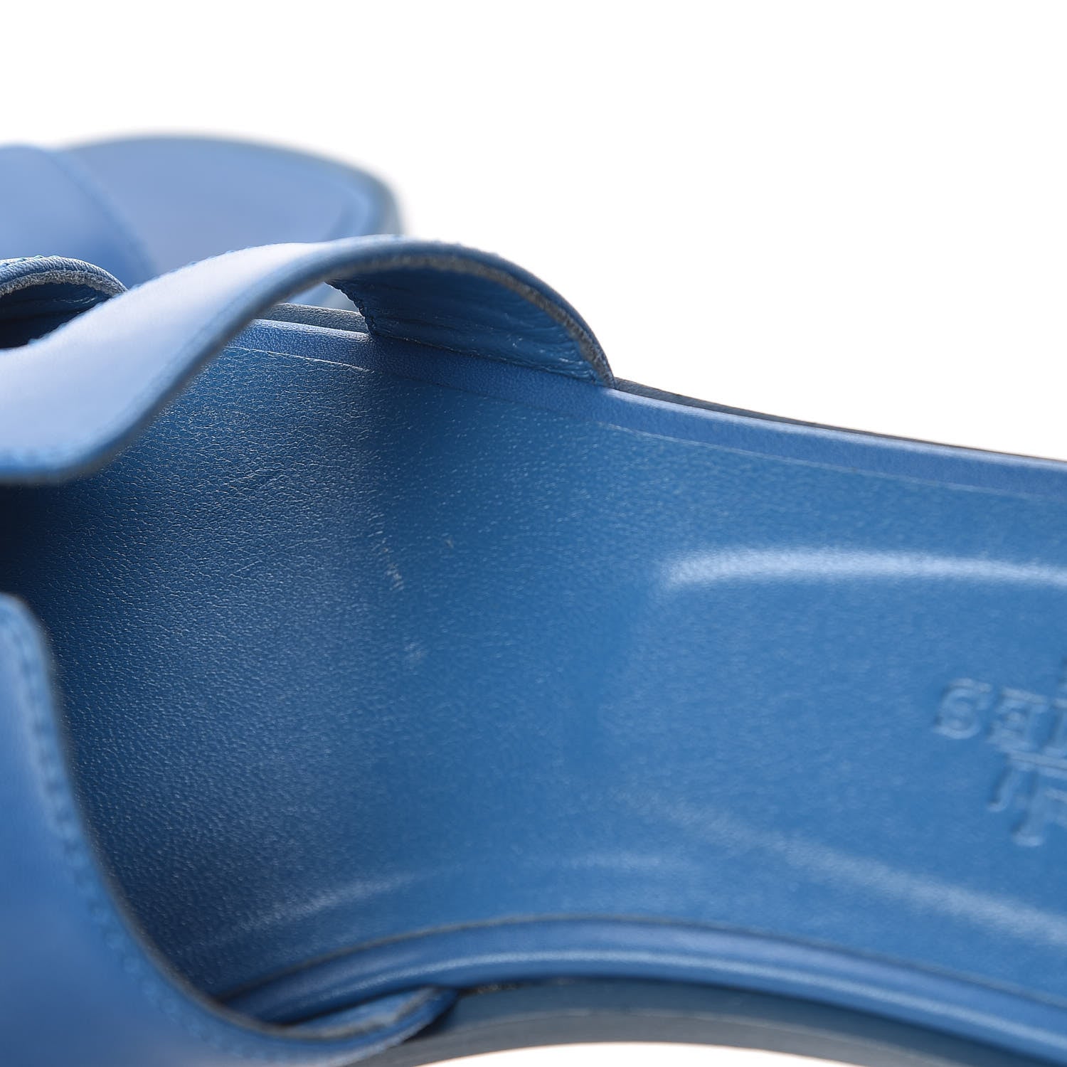Hermes Calfskin Oran Sandals 37 Bleu De Chine 9 of 11