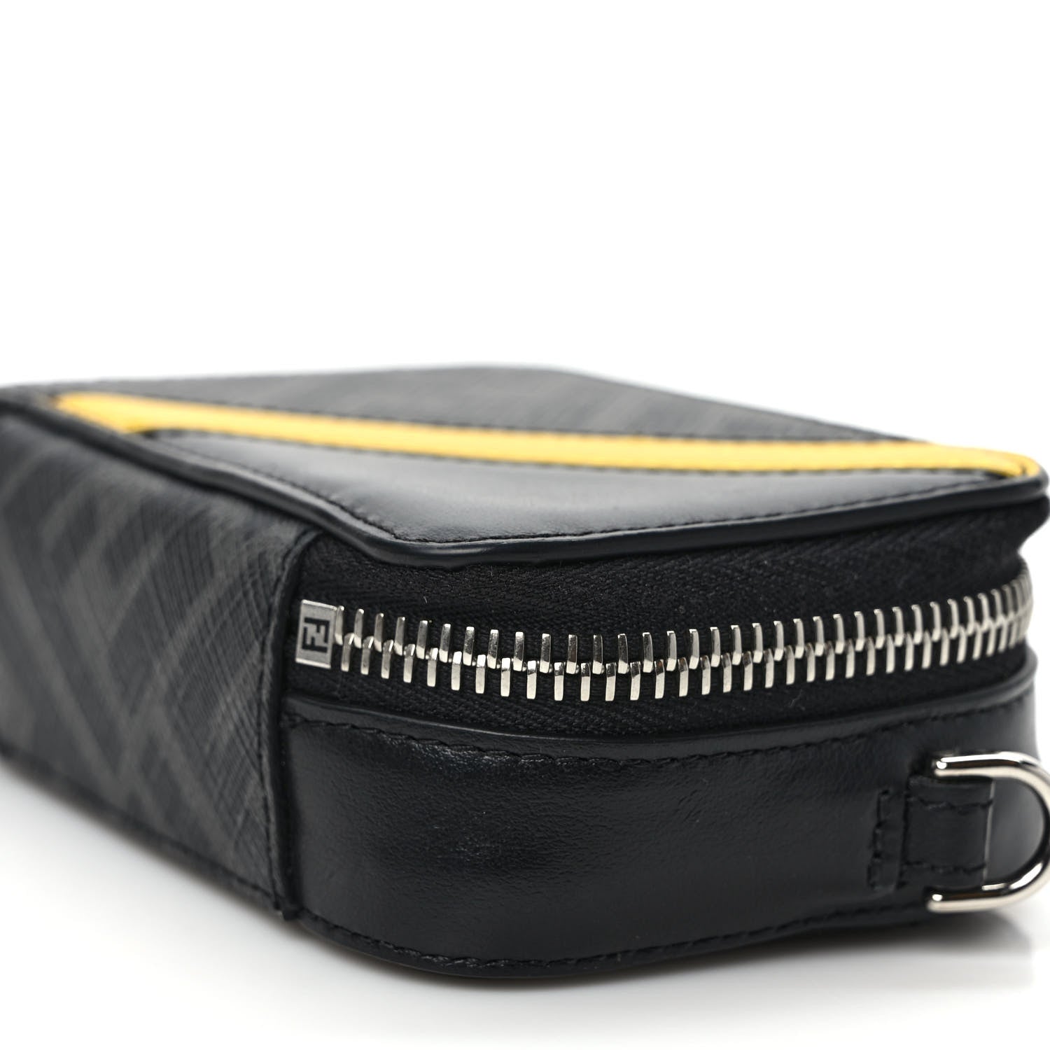 Fendi Glazed Fabric Vitello Cover Grace FF 1974 Diagonal Mini Camera Case Black Sunflower 9 of 10