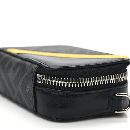 Fendi Glazed Fabric Vitello Cover Grace FF 1974 Diagonal Mini Camera Case Black Sunflower 9 of 10