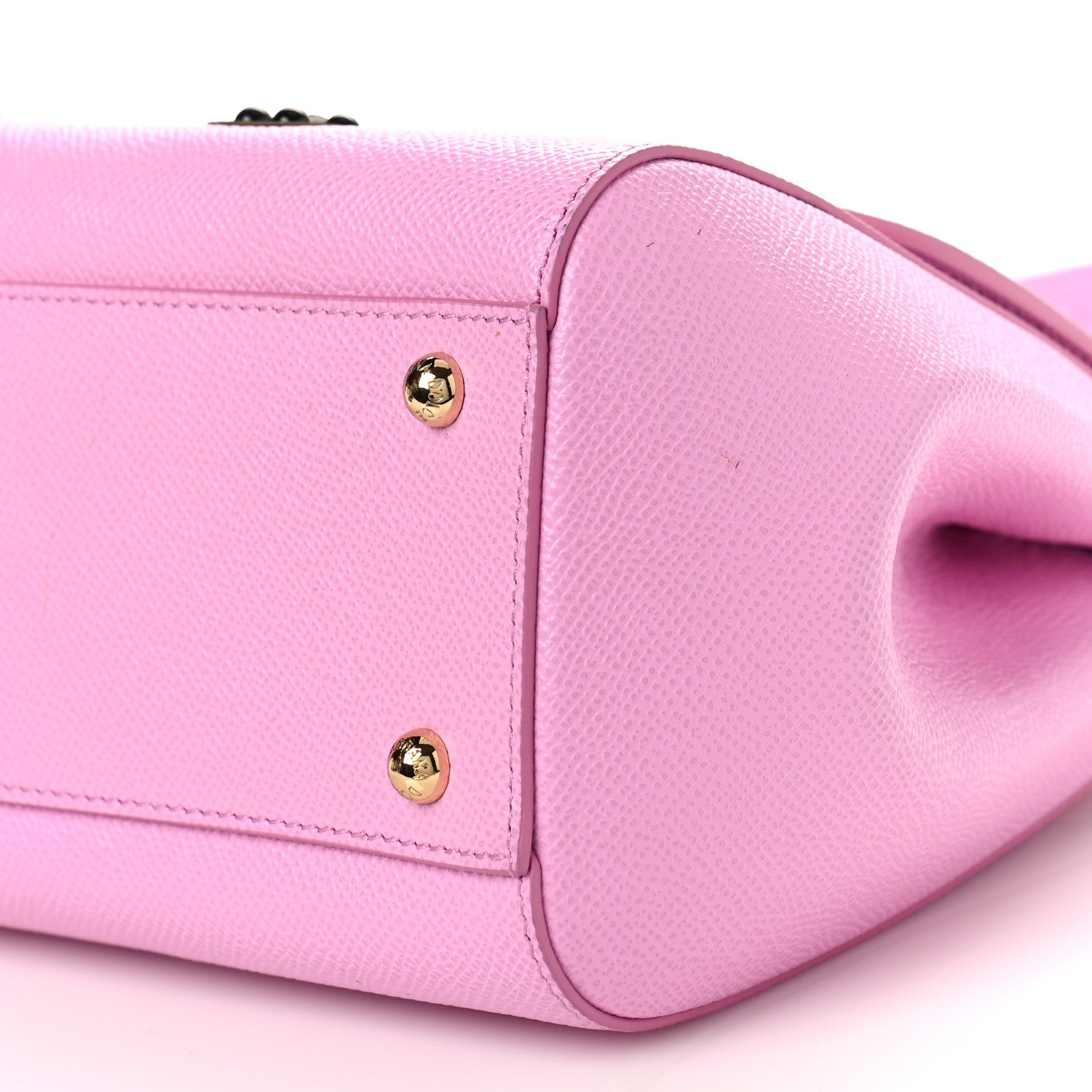 Dolce & Gabbana Dauphine Studded Medium DG Family Patch Miss Sicily Satchel Pink 9 of 10