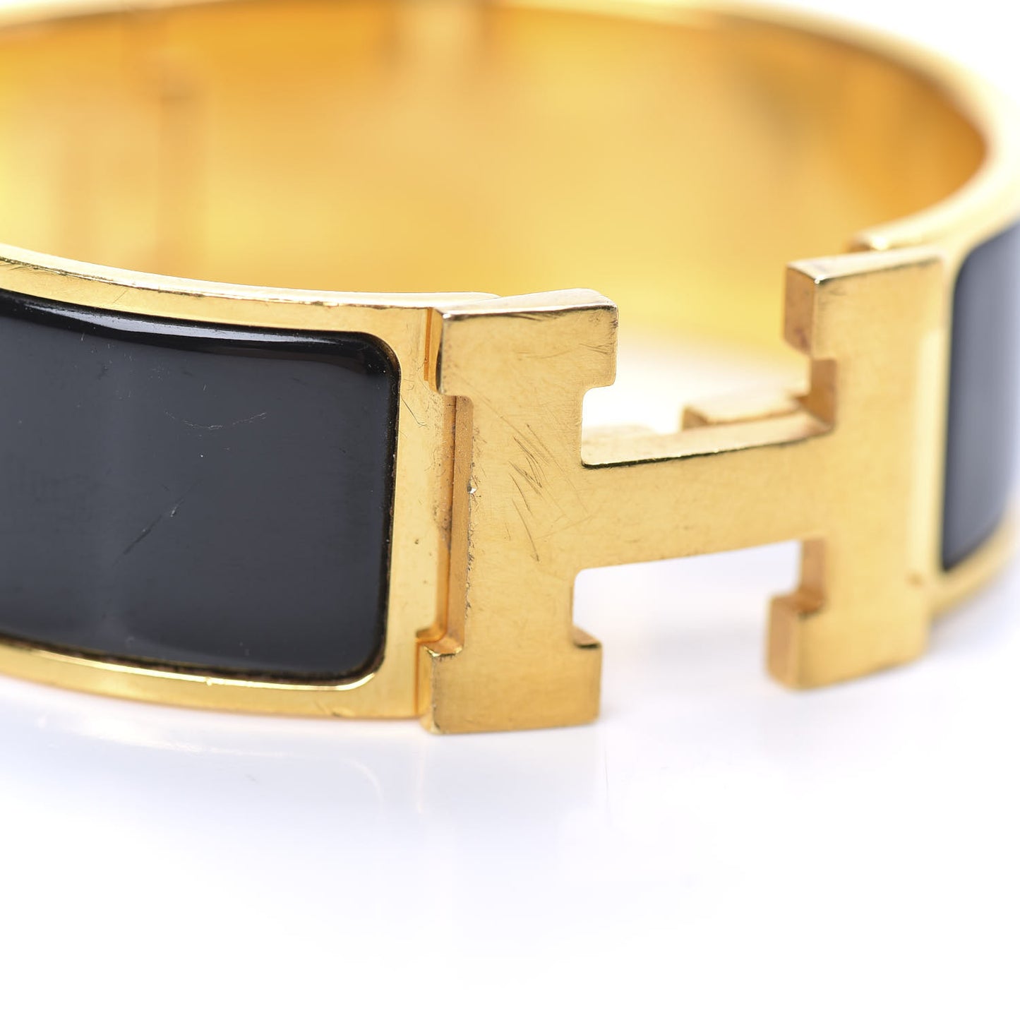 Enamel Wide Clic Clac H Bracelet GM Black