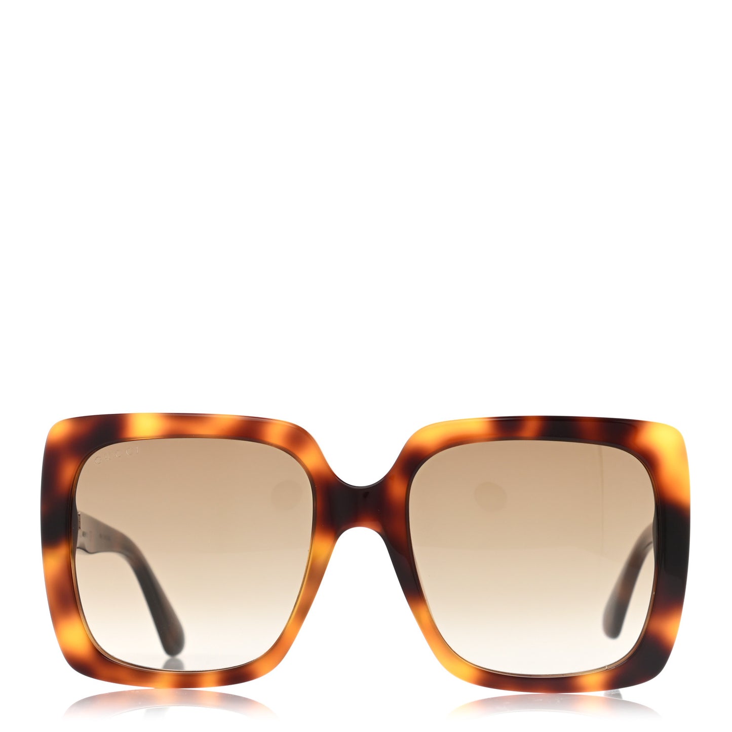Acetate Square Frame Crystal Sunglasses GG 0418S Tortoiseshell