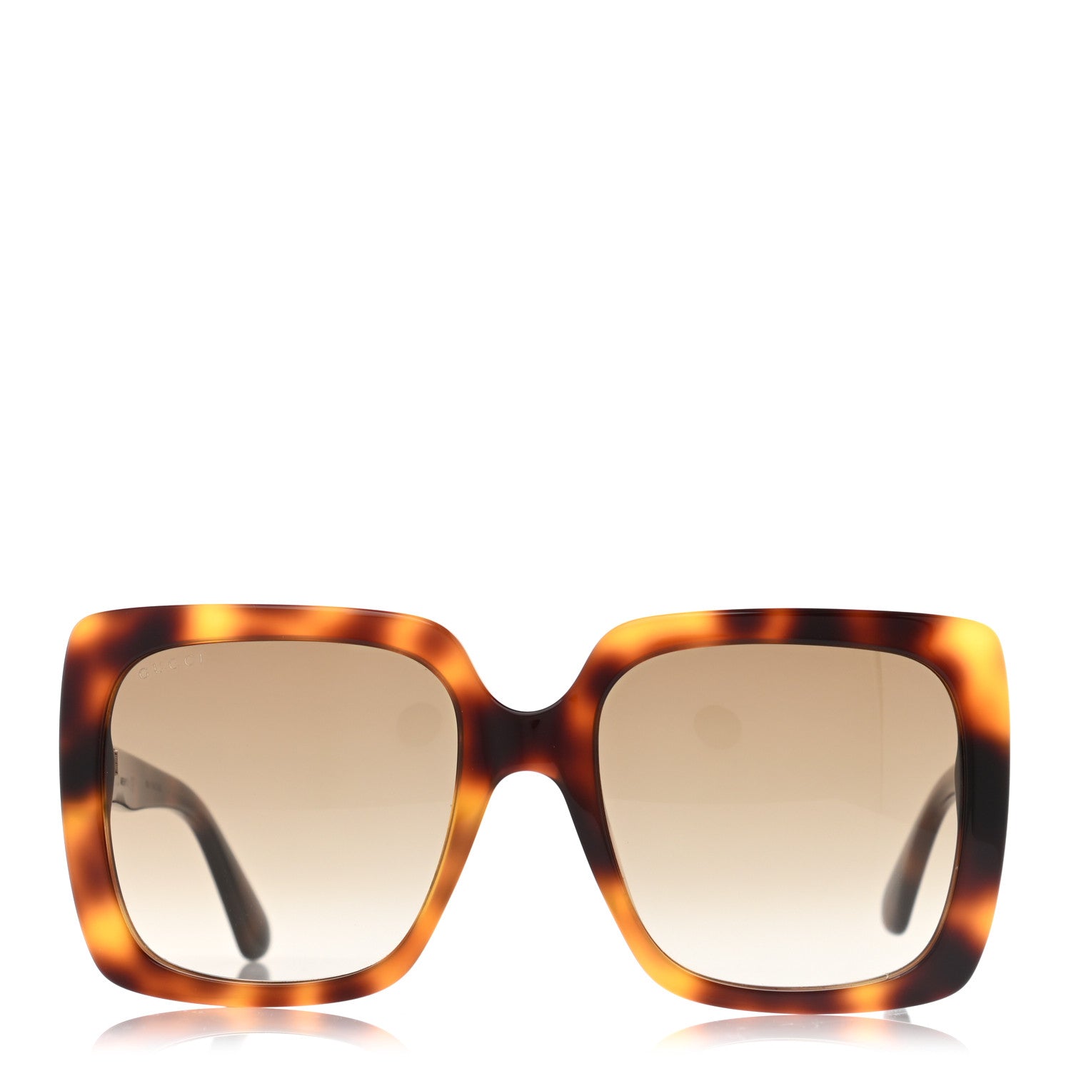 Gucci Acetate Square Frame Crystal Sunglasses GG 0418S Tortoiseshell 2 of 8