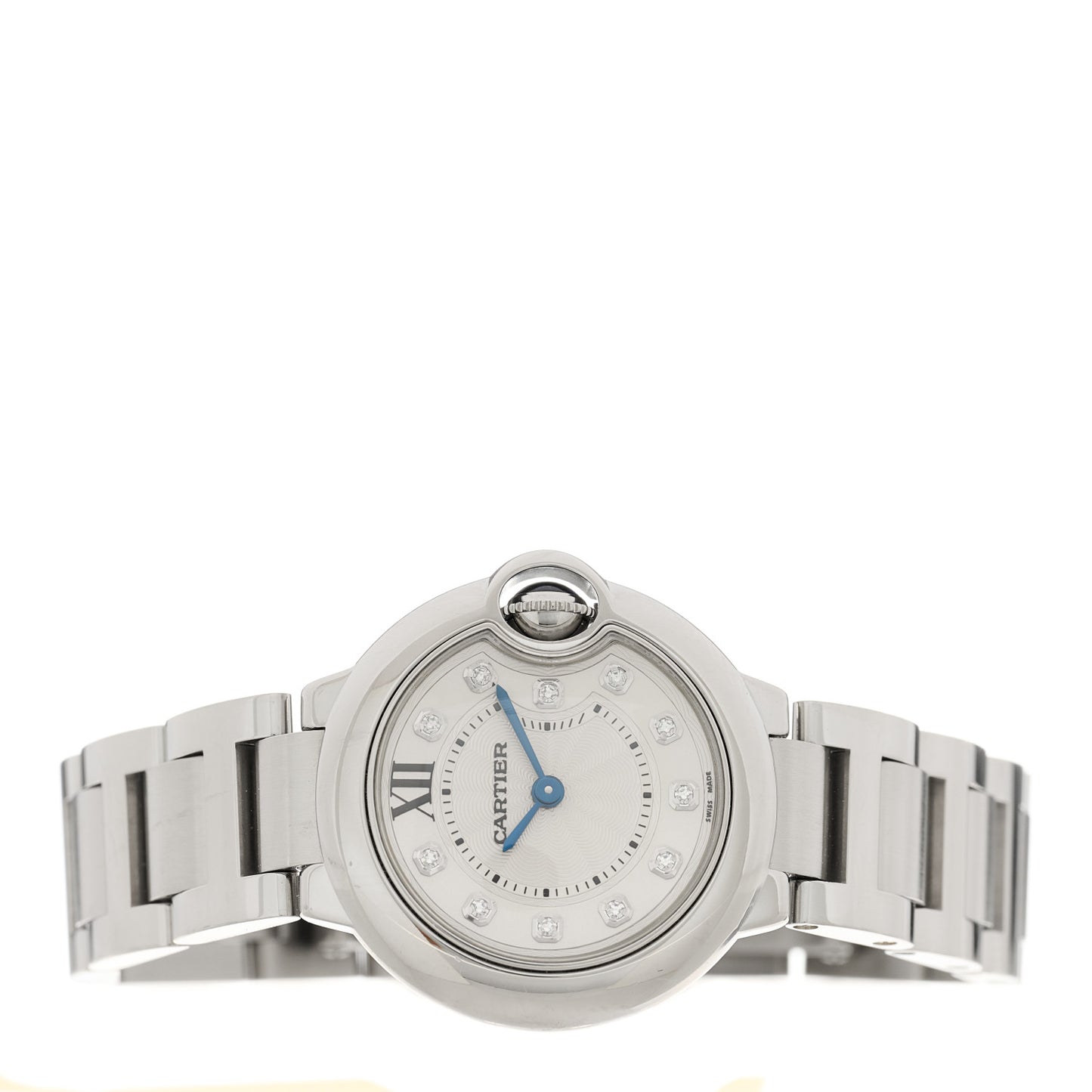 Stainless Steel Diamond 28mm Ballon Bleu De Cartier Quartz Watch