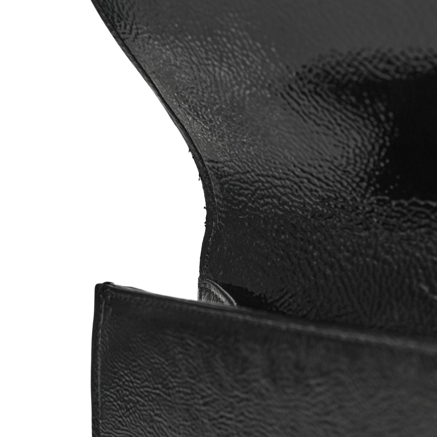 Saint Laurent Textured Patent Monogram Large Belle De Jour Clutch Black 10 of 13
