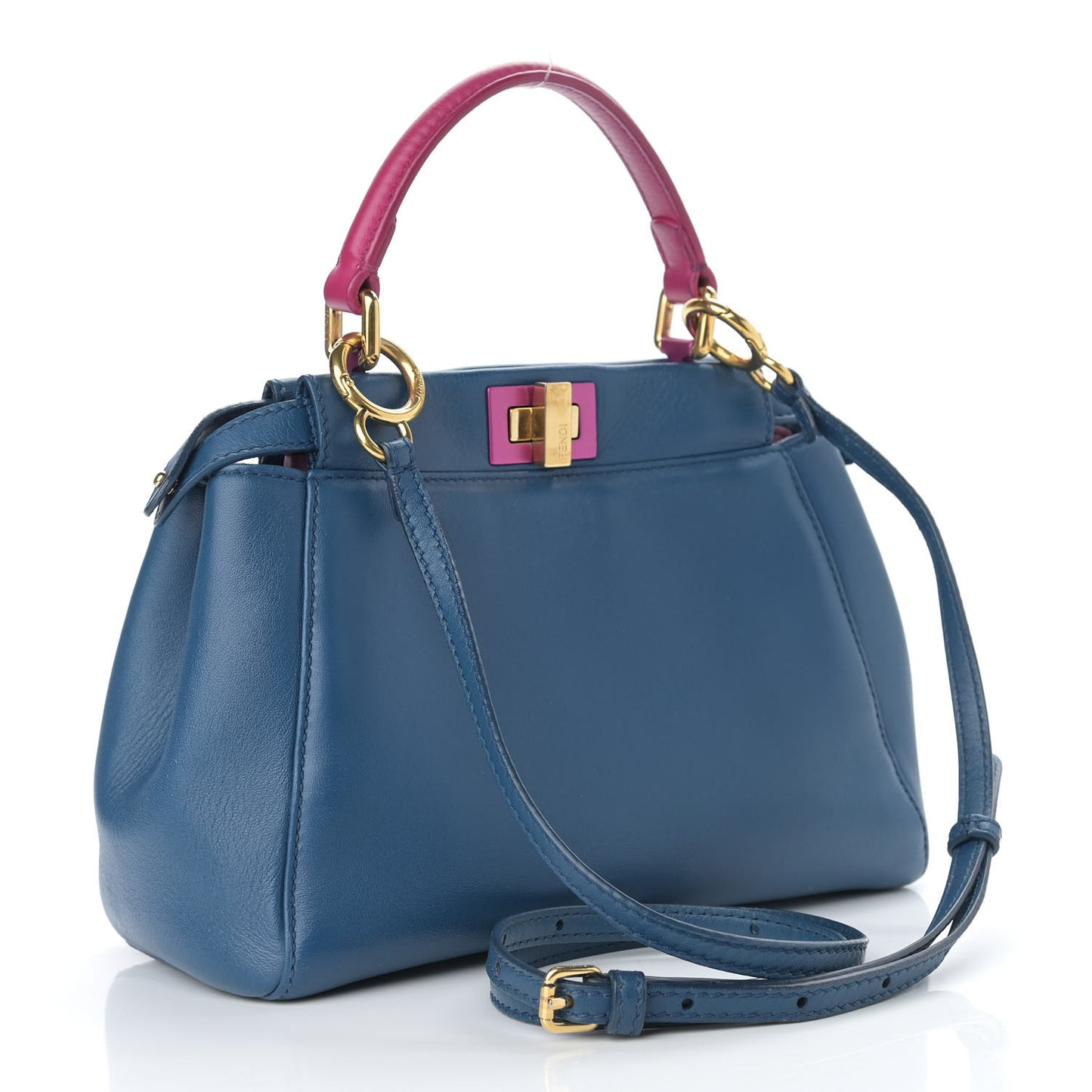 Nappa Colorblock Mini Peekaboo Iconic Satchel Iris Magenta Bubblegum