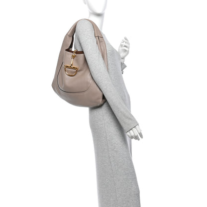 Gucci Grained Calfskin Softbit Maxi Shoulder Bag Taupe 2 of 11