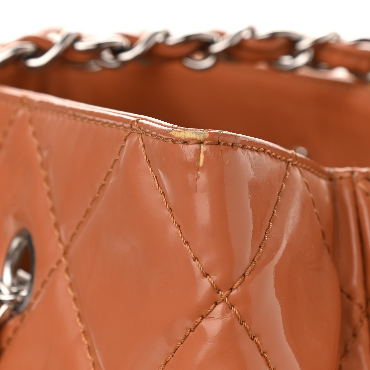 Chanel Vinyl Quilted In The Business North South Tote Orange 27 of 27