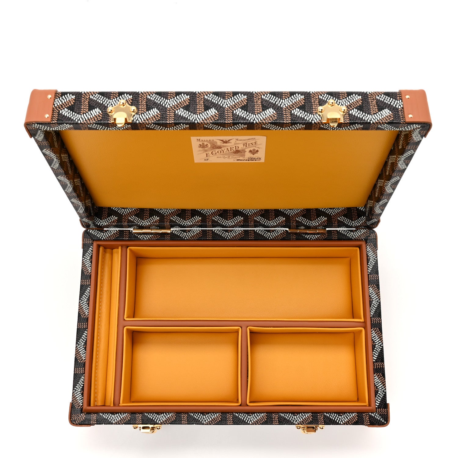 Goyard Goyardine Vendome Jewelry Case Black Gold 7 of 8