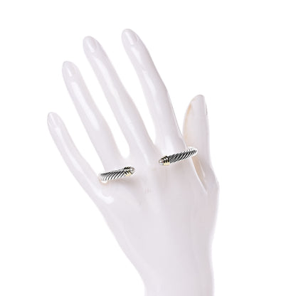 David Yurman Sterling Silver 14K Yellow Gold Pearl 5mm Cable Classics Petite Color Bracelet 2 of 4