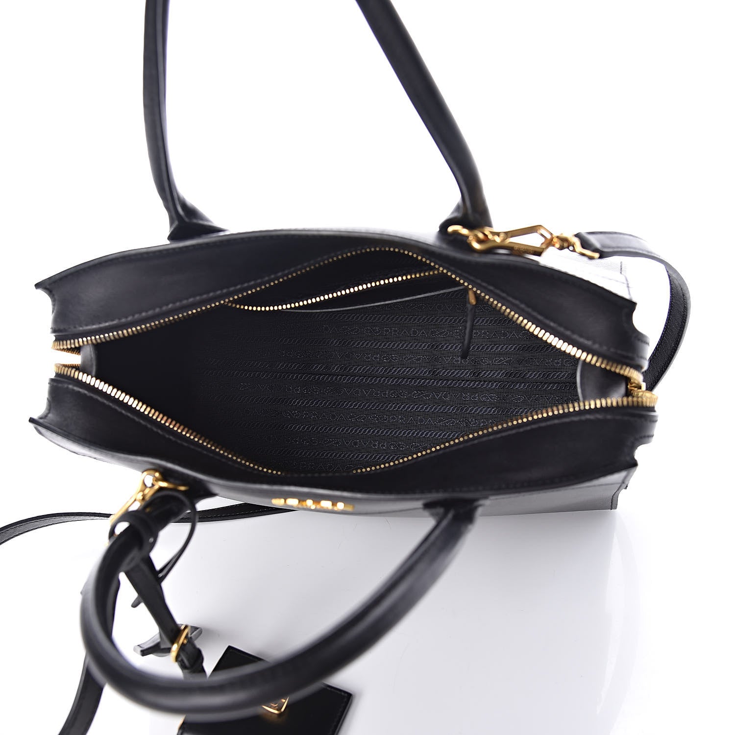 Prada Saffiano City Calf Medium Esplanade Tote Mercurio Black 5 of 8