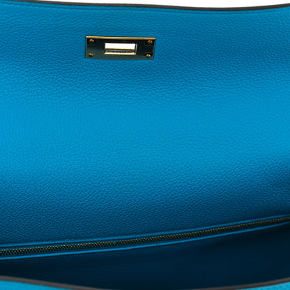 Hermes Togo Kelly Retourne 32 Bleu Zanzibar 10 of 11