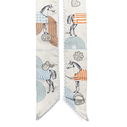 Hermes Silk Garde Robe Pop Twilly Argent Multicolor 2 of 4
