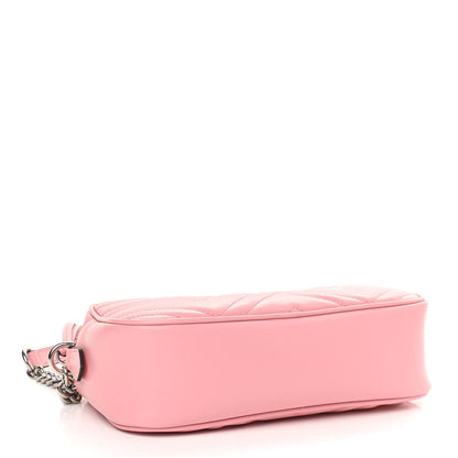 Gucci Calfskin Matelasse Small GG Marmont Chain Shoulder Bag Wild Rose 4 of 9