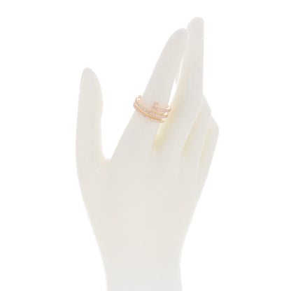 Cartier 18K Pink Gold Diamond Double Juste Un Clou Paved Ring 54 7 2 of 5