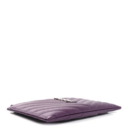 Saint Laurent Grain De Poudre Matelasse Chevron Monogram Bill Pouch Amaranto 4 of 8