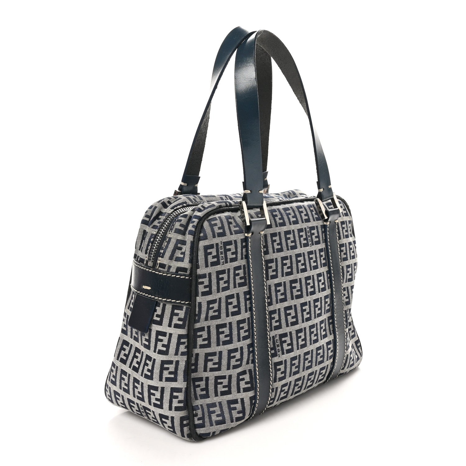Fendi Zucca Boston Navy 3 of 9