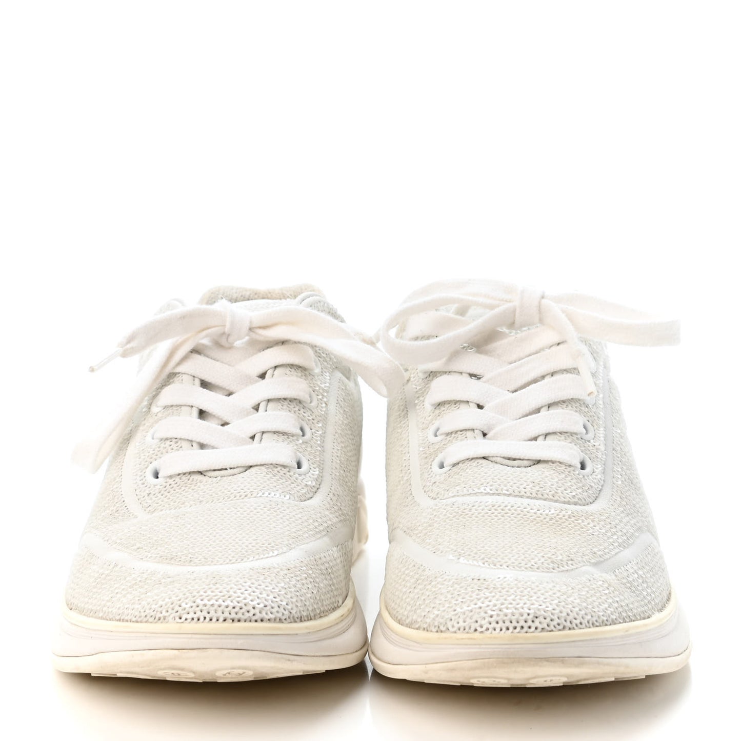 Sequin CC Sneakers 38 White