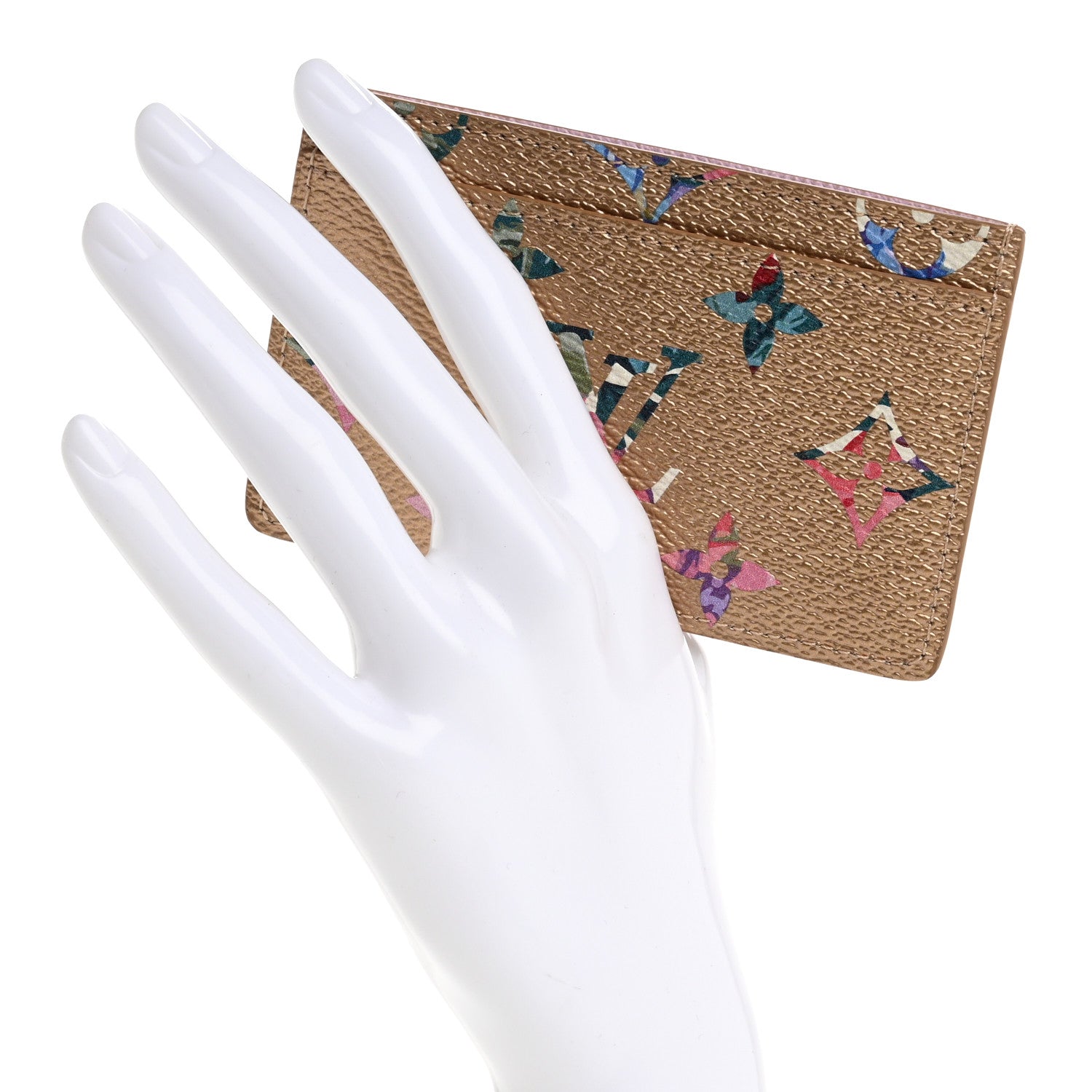 Louis Vuitton Metallic Monogram LV Garden Card Holder Gold 2 of 7