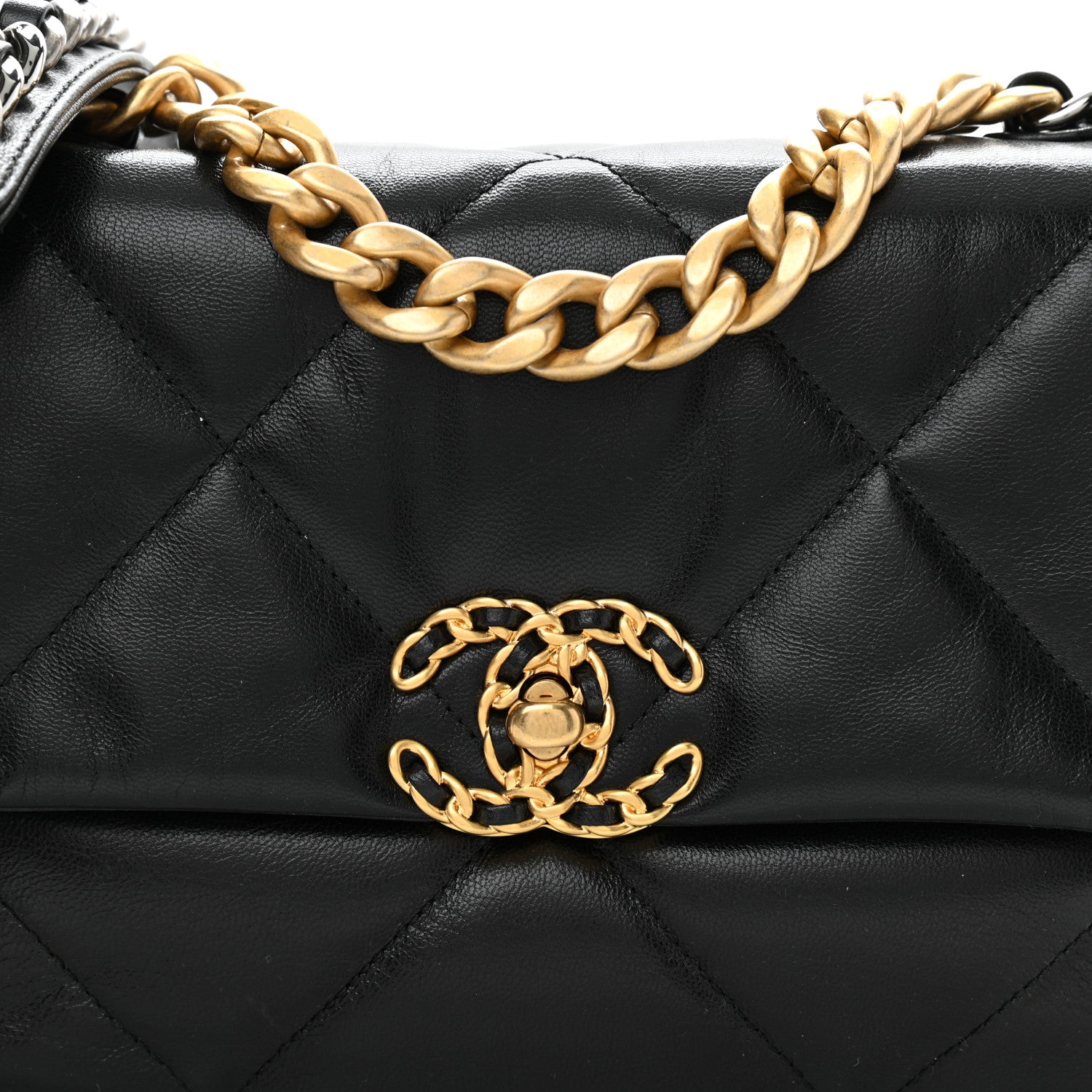 Chanel Goatskin Quilted Medium Chanel 19 Flap Black 7 of 10
