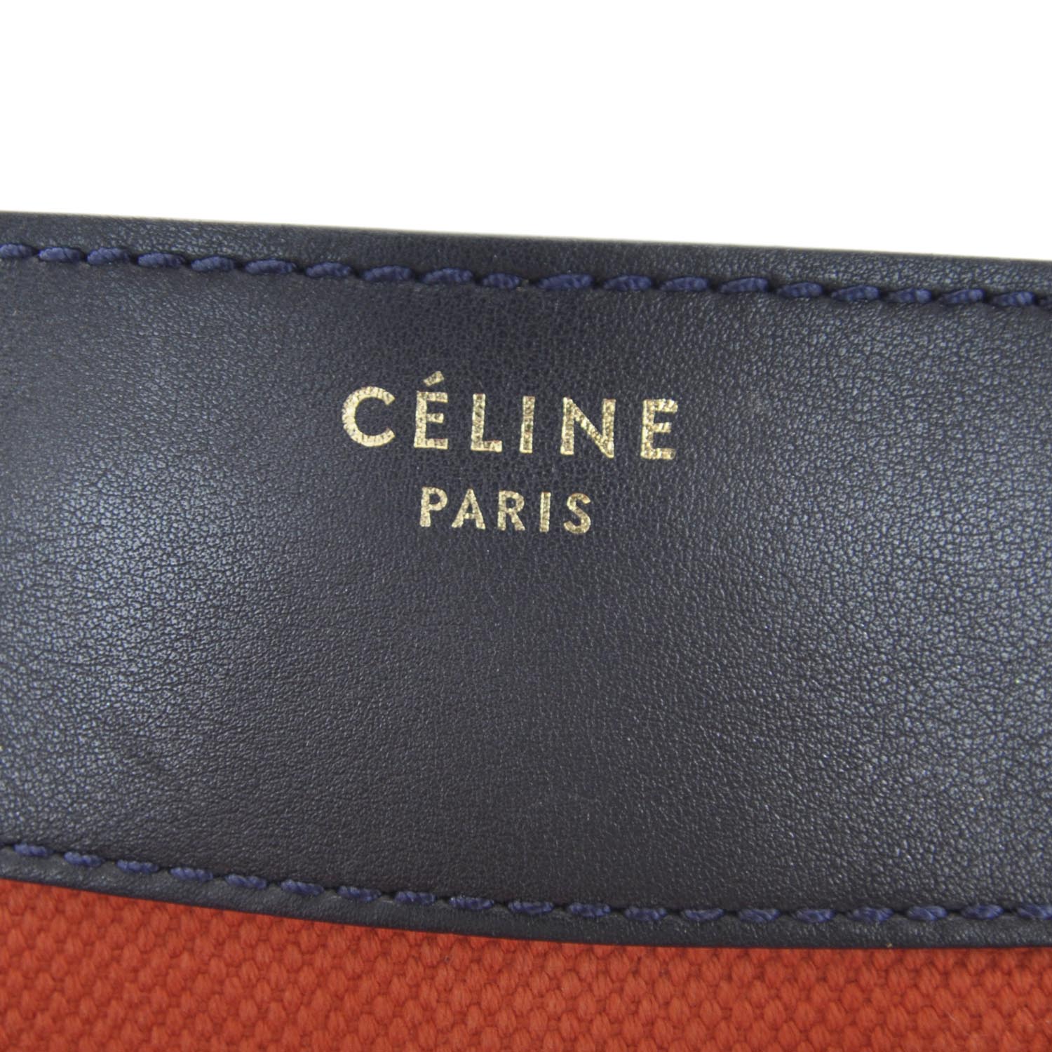 Celine Leather and Linen Mini Luggage Tri-Color Poppy 8 of 10