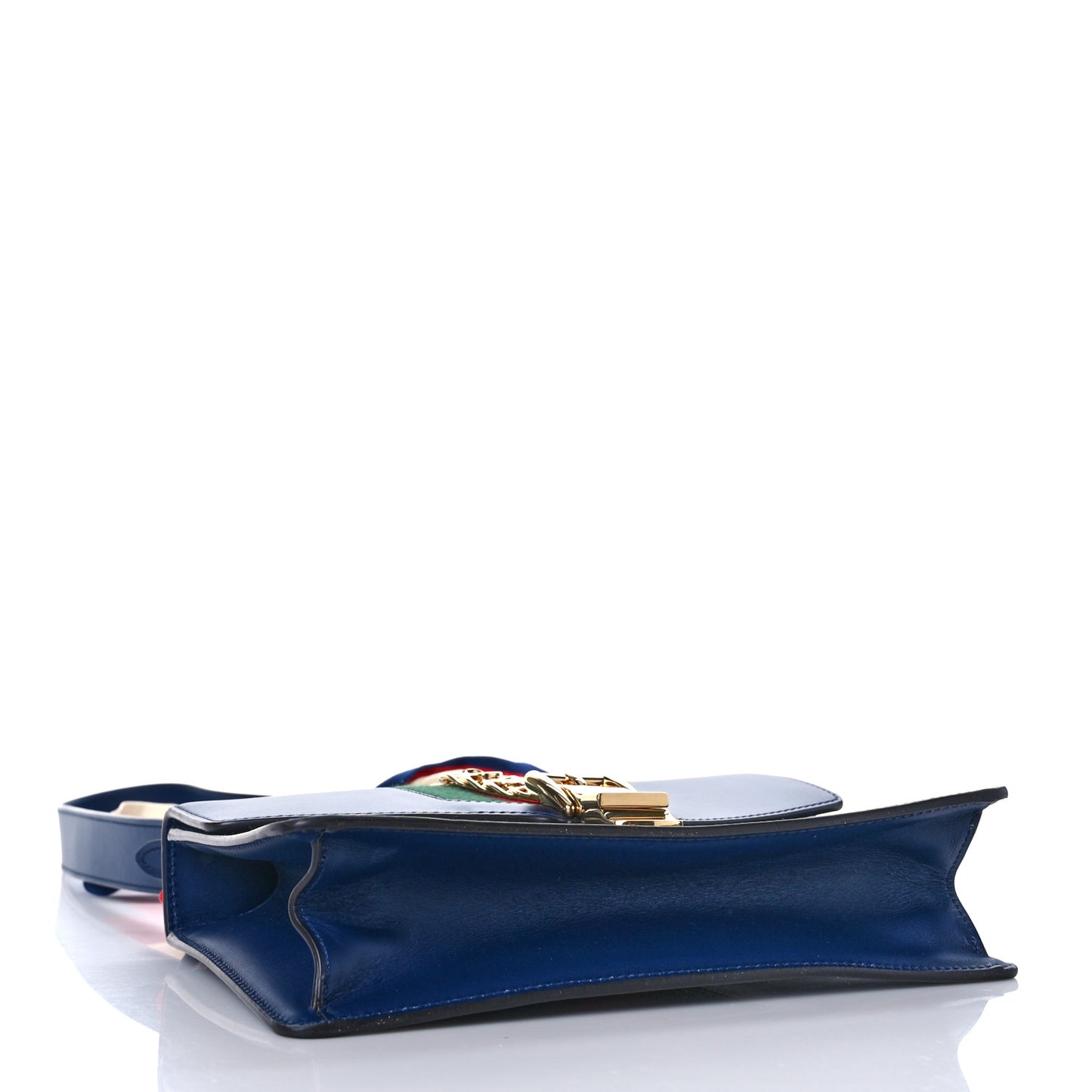 Vitello Fontanella Web Small Sylvie Shoulder Bag Blue Agata