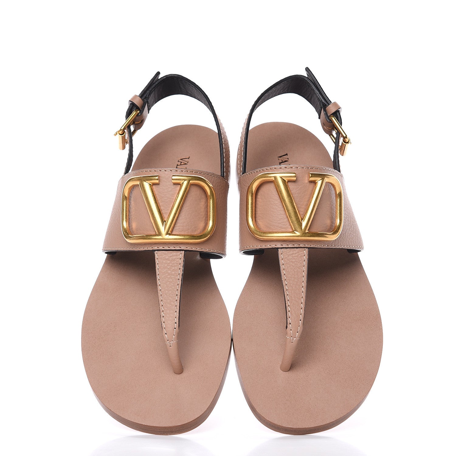 Valentino Garavani Grainy Cowhide Vlogo Slingback Flat Thong Sandals 36.5 Rose Cannelle 7 of 9