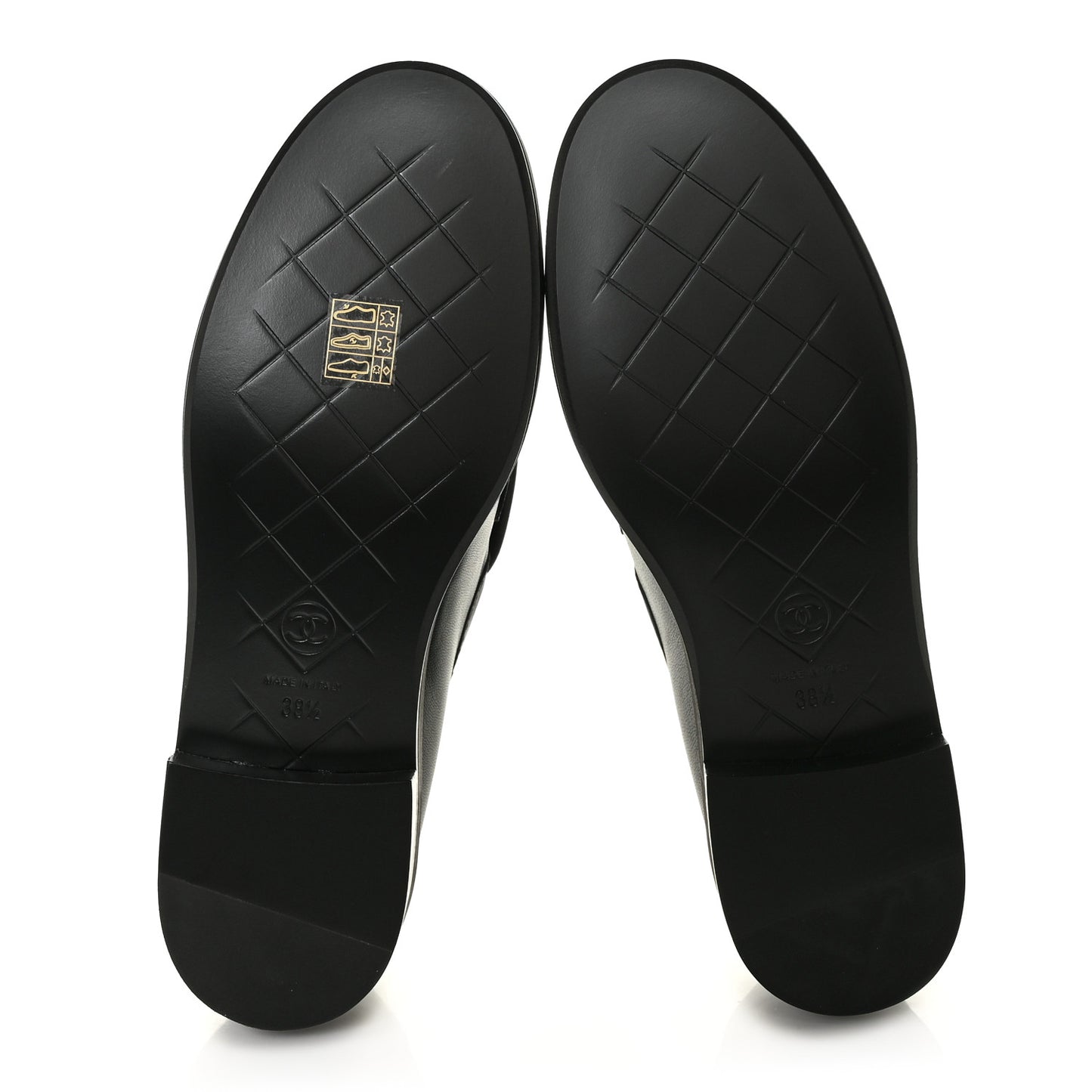 Lambskin Quilted CC Turnlock Loafers 38.5 Black