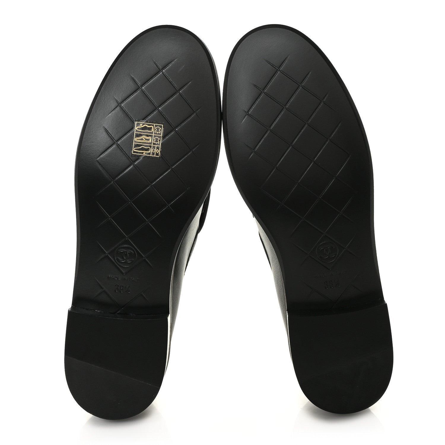 Chanel Lambskin Quilted CC Turnlock Loafers 38.5 Black 5 of 9