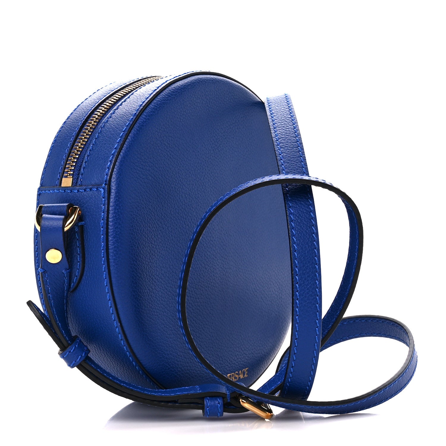 Versace Calfskin La Medusa Round Camera Bag Blue 3 of 13