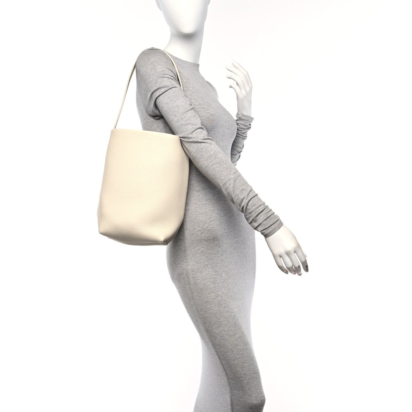 Grained Calfskin Medium N/S Park Tote Ivory